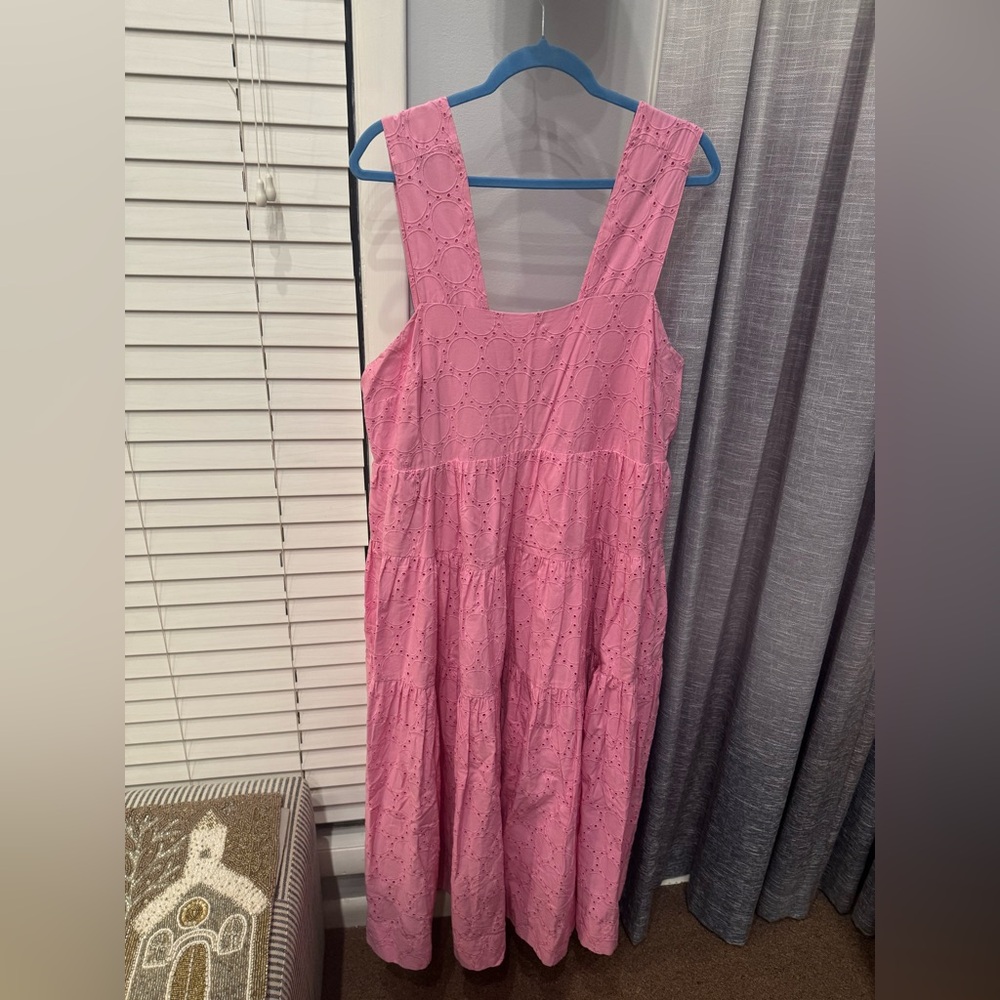 Anthropologie pink sleeveless maxi dress